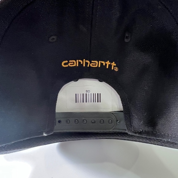 Carhartt Black Firm Duck Flat Snapback Baseball Cap - Picture 4 of 7